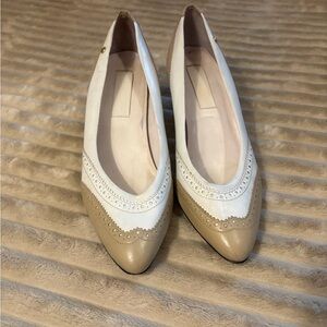 Vintage Etienne Aigner Elegant Cream and Tan Leather Women's Heels